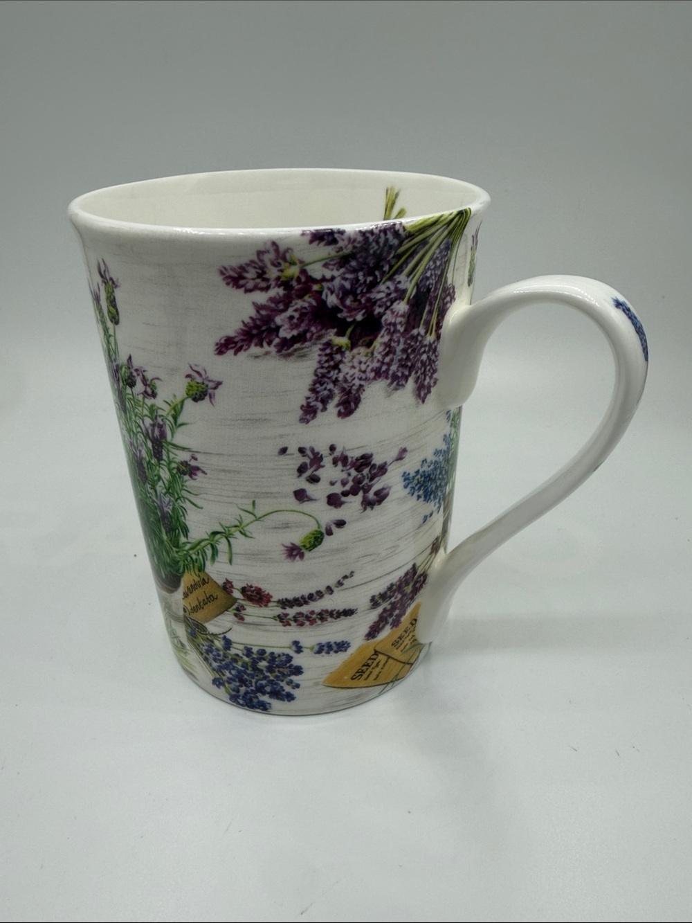 IHR Fine Bone China Lavender Botanical Coffee Mug Germany Retired Pattern